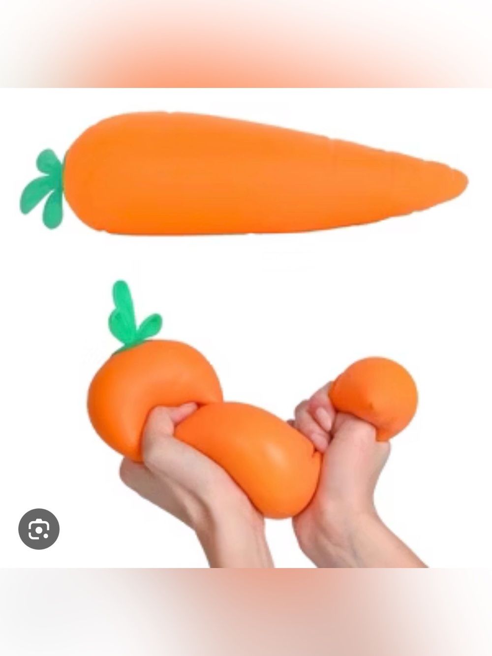 Orange Carrot Squeeze Toy for Kids and adults Soft Sensory Stress Relief NWT